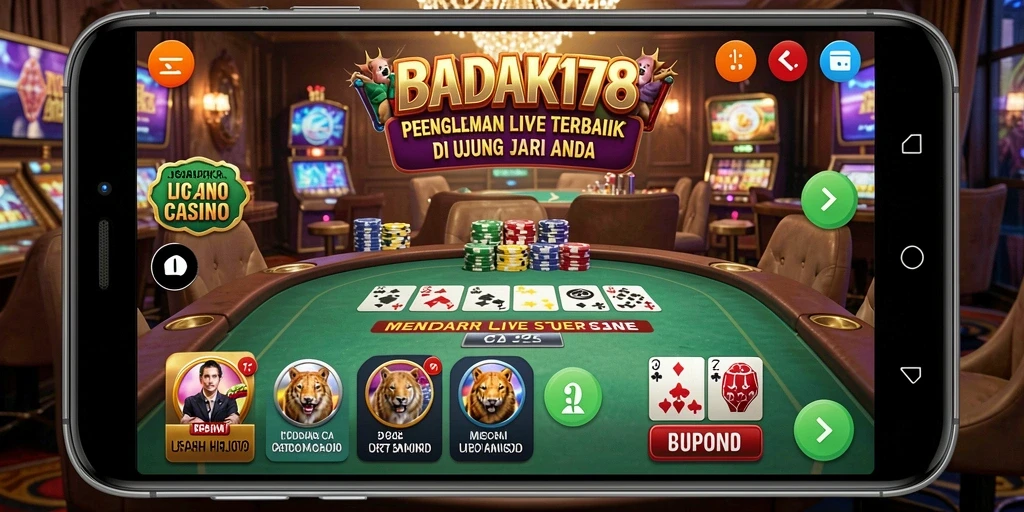 Tampilan gameplay mendebarkan di aplikasi Live Casino BADAK178.
