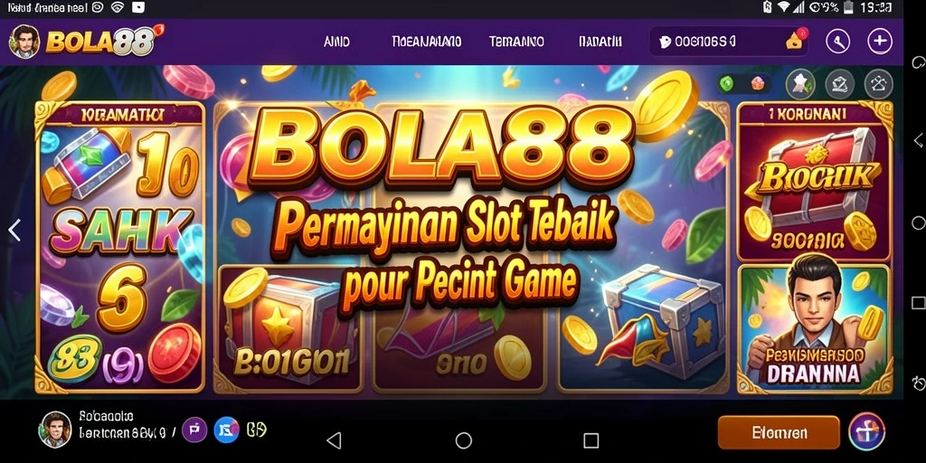 Tangkapan layar permainan Slot BOLA88 dengan tema dan efek suara menarik.