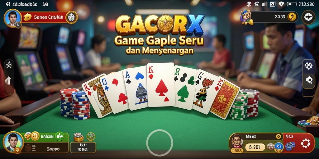 Tampilan gameplay GACORX yang menarik saat bermain Gaple.