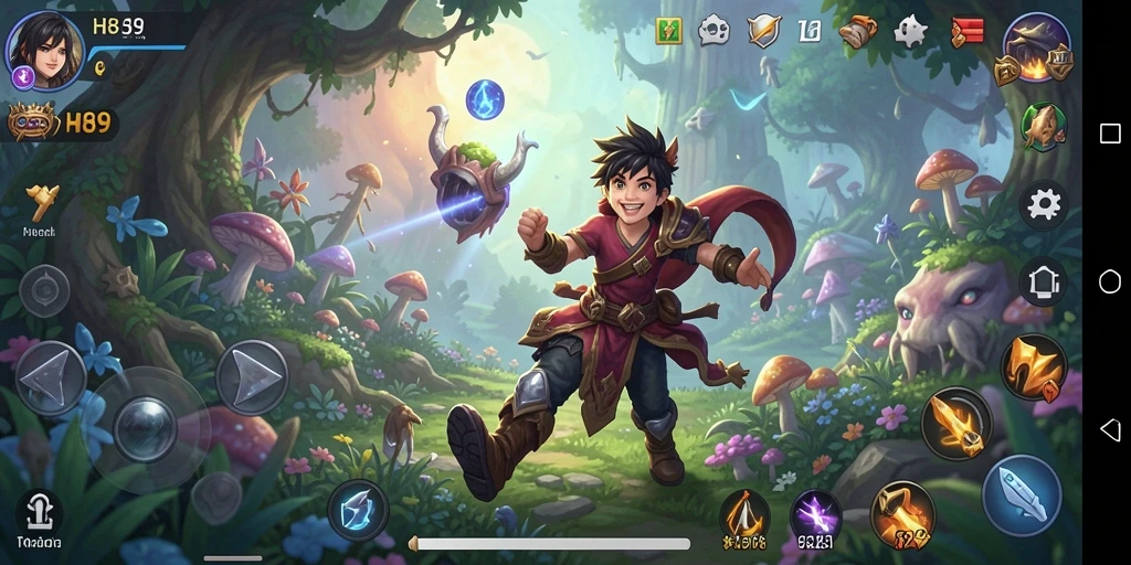 Screenshot gameplay H89 menampilkan karakter menjelajahi dunia petualangan.