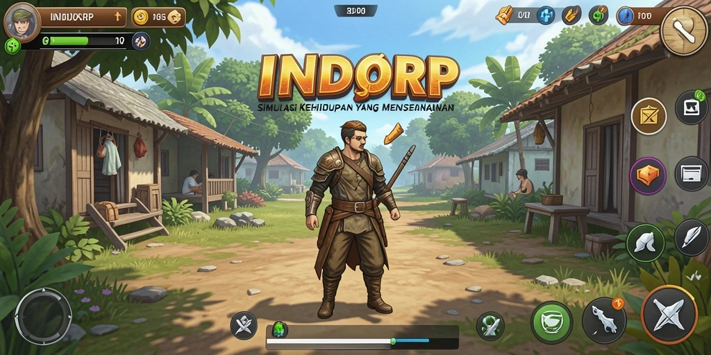 Tampilan menarik gameplay INDORP dengan karakter dan aktivitas unik.