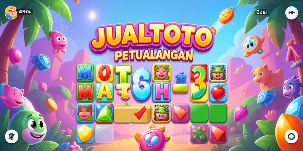 Tampilan gameplay JUALTOTO yang penuh warna dan seru.