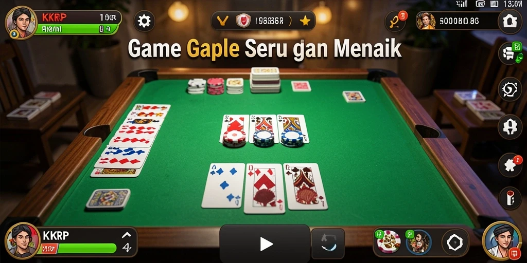 Gameplay Gaple yang seru dan interaktif.