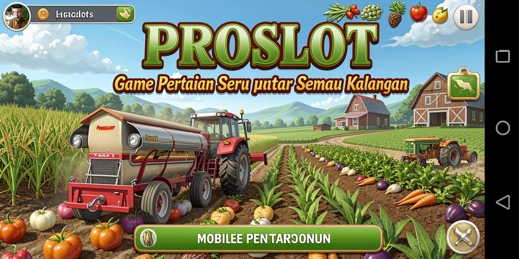 Tampilan gameplay menarik dalam permainan bertani PROSLOT.