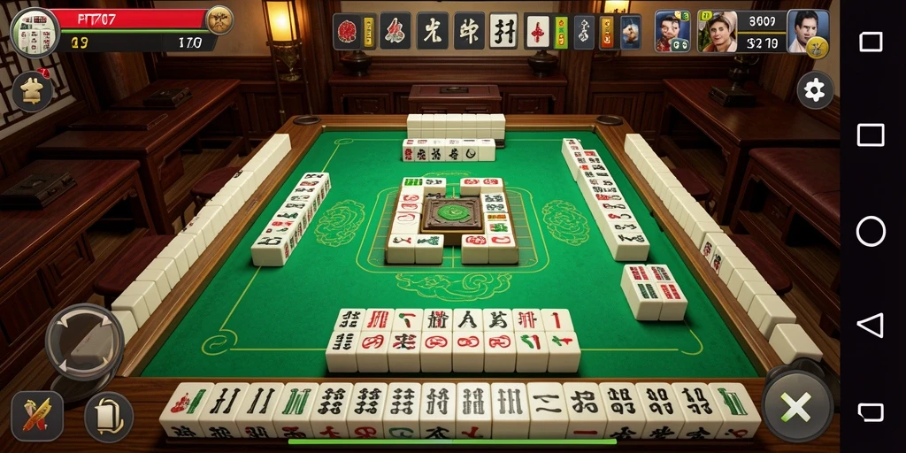 Screenshot PT707 menampilkan gameplay Mahjong yang menggugah selera.