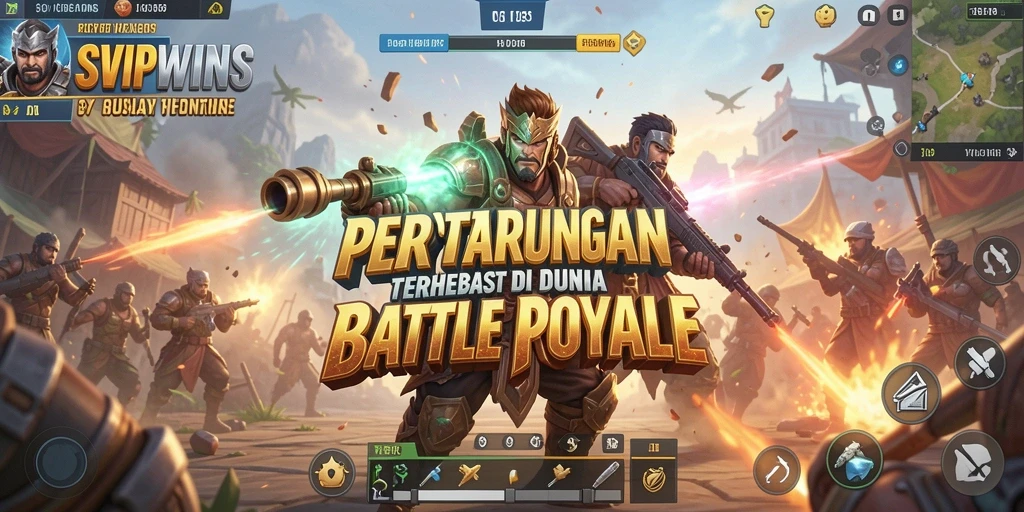 Tampilan mendebarkan dari gameplay SVIPWINS dalam pertempuran Battle Royale.