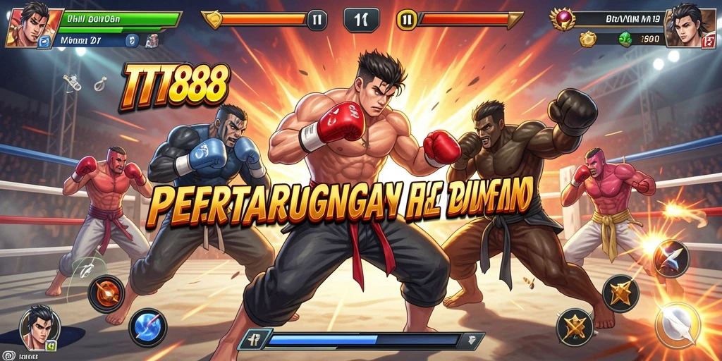 Screenshot TTT888 menunjukkan pertarungan intens dengan grafik yang menawan.