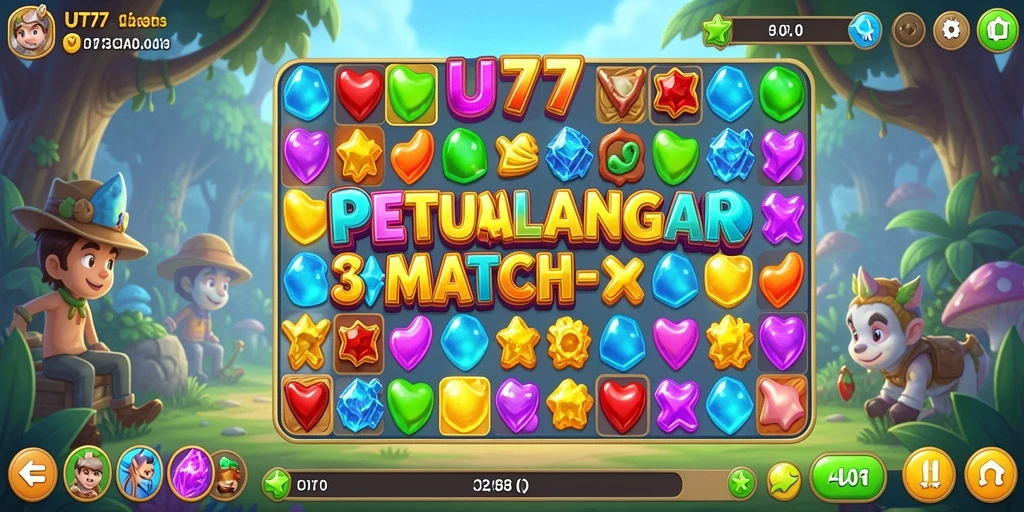 Screenshot UT77 menampilkan gameplay seru dengan berbagai kombinasi Match-3.