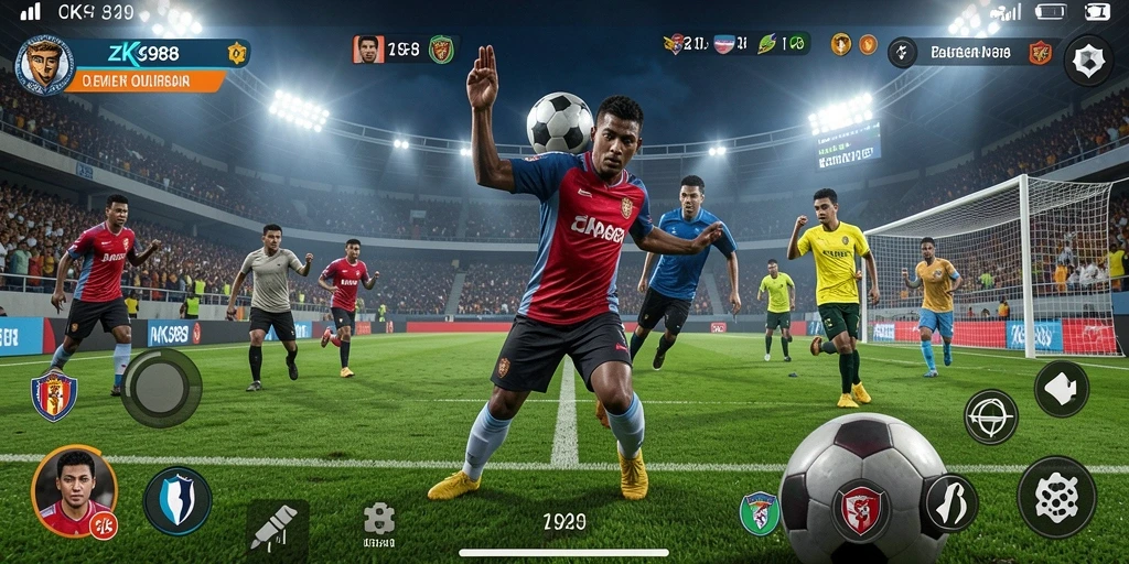 Tampilan gameplay ZK988 dengan aksi olahraga yang menarik.